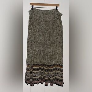 Jane‎ Ashley Vtg Broomstick Maxi Skirt Women 3X Boho Hippie Studded Hem